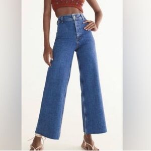 ZARA Marine High-waisted Straight Leg Jeans